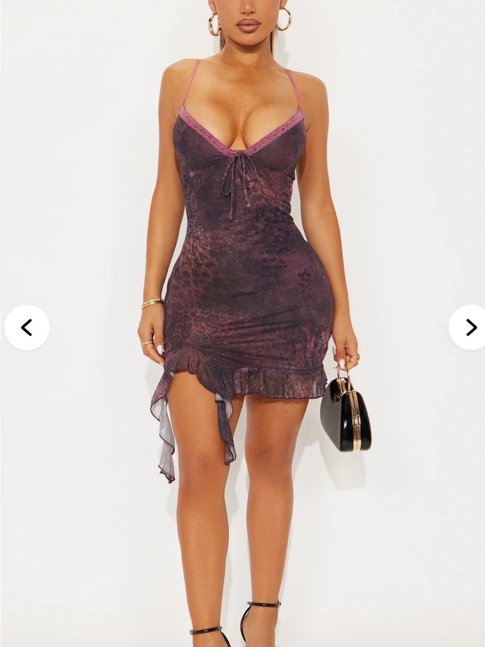 Fashion Nova Mirayla Mesh Micro Mini Dress - Purple size XS